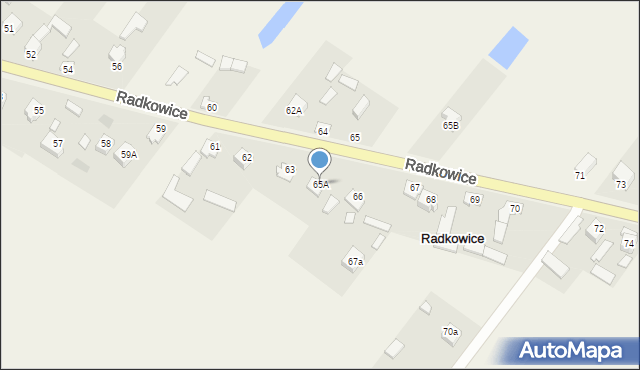 Radkowice, Radkowice, 65A, mapa Radkowice