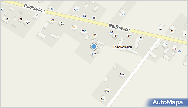 Radkowice, Radkowice, 67a, mapa Radkowice