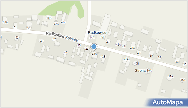 Radkowice, Radkowice, 43A, mapa Radkowice