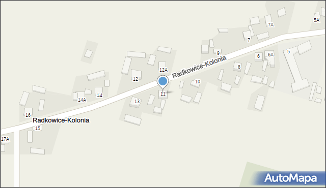 Radkowice-Kolonia, Radkowice-Kolonia, 11, mapa Radkowice-Kolonia