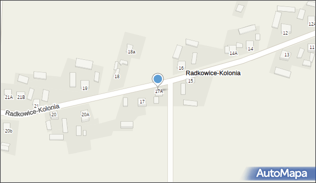 Radkowice-Kolonia, Radkowice-Kolonia, 17A, mapa Radkowice-Kolonia