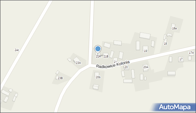 Radkowice-Kolonia, Radkowice-Kolonia, 21A, mapa Radkowice-Kolonia