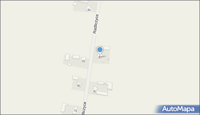 Radliczyce, Radliczyce, 83, mapa Radliczyce