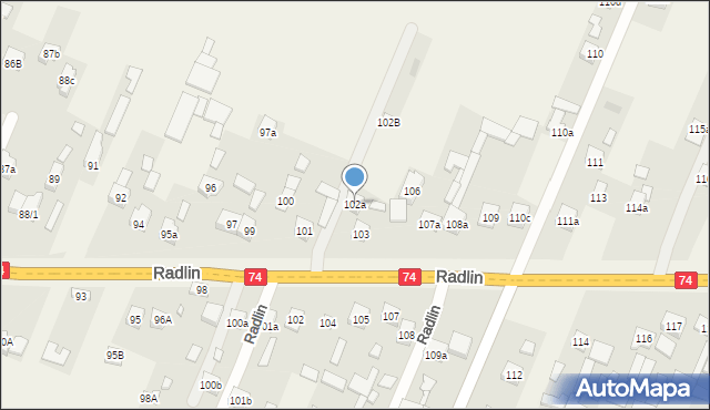 Radlin, Radlin, 102a, mapa Radlin