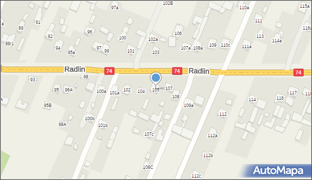 Radlin, Radlin, 105, mapa Radlin