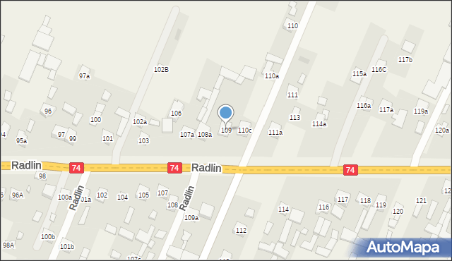 Radlin, Radlin, 109, mapa Radlin