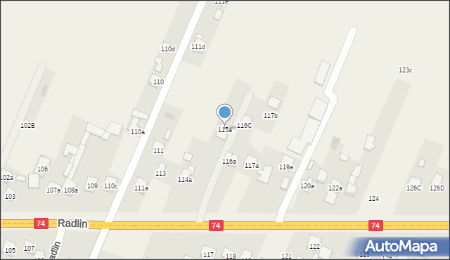 Radlin, Radlin, 115a, mapa Radlin
