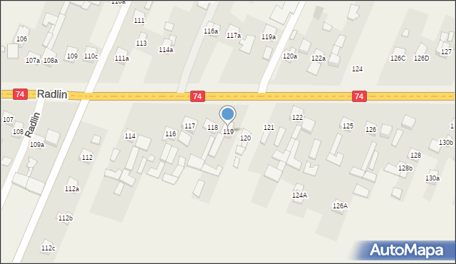 Radlin, Radlin, 119, mapa Radlin