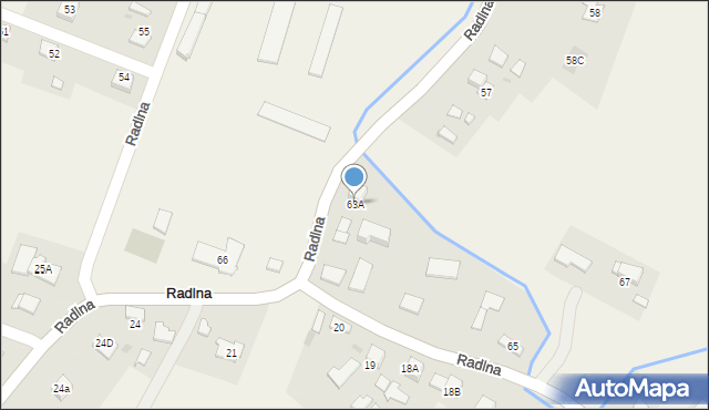 Radlna, Radlna, 63A, mapa Radlna