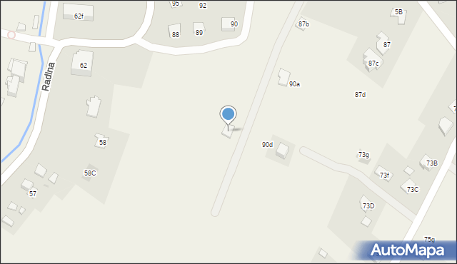 Radlna, Radlna, 91d, mapa Radlna