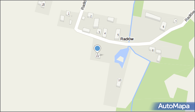 Radłów, Radłów, 11, mapa Radłów