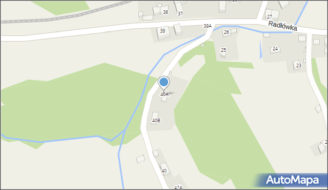 Radłówka, Radłówka, 40A, mapa Radłówka