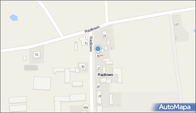 Radłowo, Radłowo, 26, mapa Radłowo