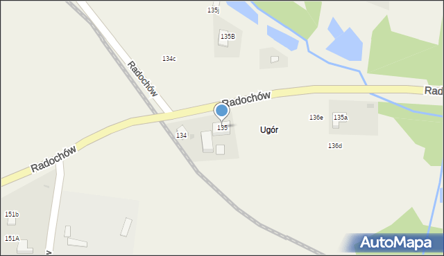 Radochów, Radochów, 135, mapa Radochów