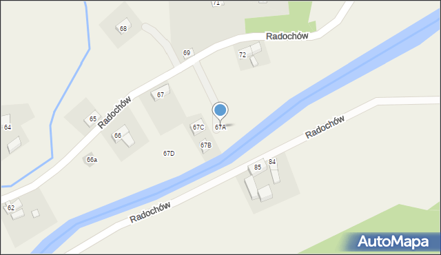 Radochów, Radochów, 67A, mapa Radochów