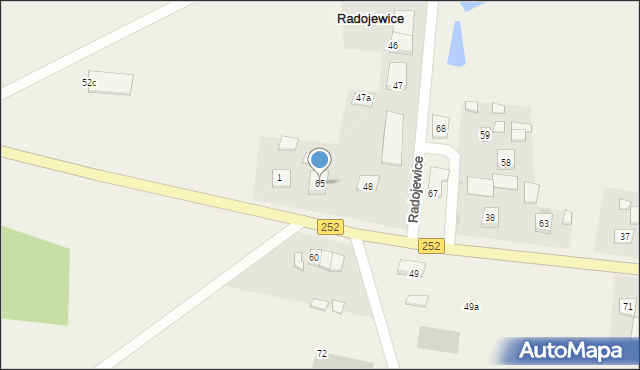 Radojewice, Radojewice, 65, mapa Radojewice