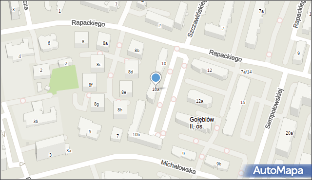 Radom, Rapackiego Adama, 10a, mapa Radomia