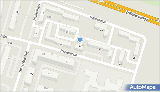 Radom, Rapackiego Adama, 17, mapa Radomia