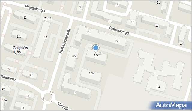 Radom, Rapackiego Adama, 22a, mapa Radomia