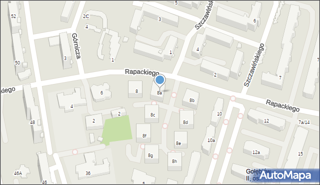 Radom, Rapackiego Adama, 8a, mapa Radomia