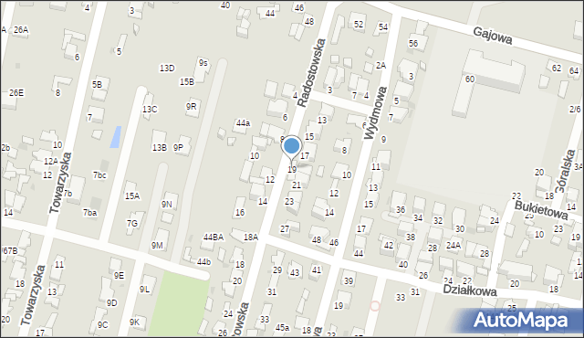 Radom, Radostowska, 19, mapa Radomia