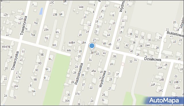 Radom, Radostowska, 29, mapa Radomia