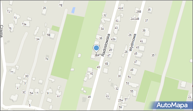 Radom, Radostowska, 38A, mapa Radomia