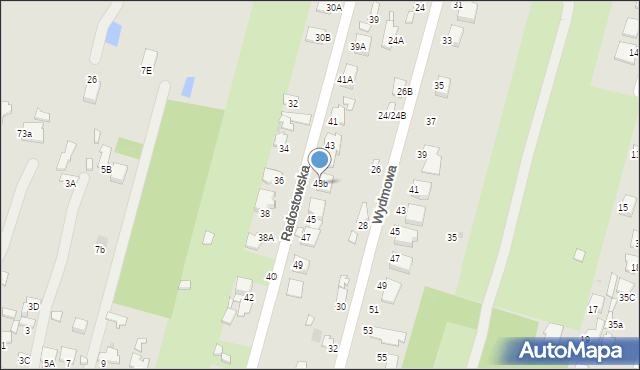 Radom, Radostowska, 43b, mapa Radomia