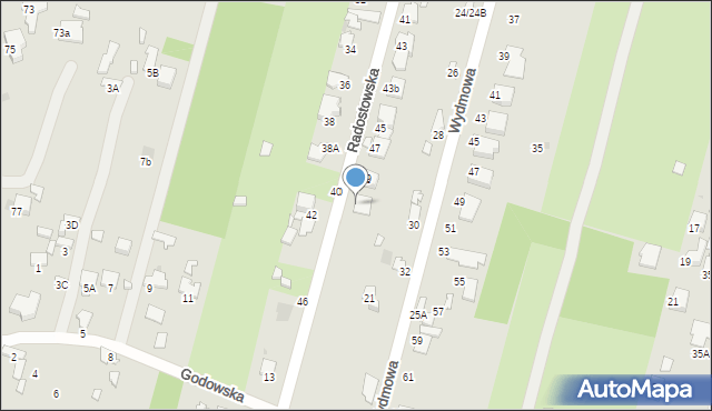 Radom, Radostowska, 51, mapa Radomia