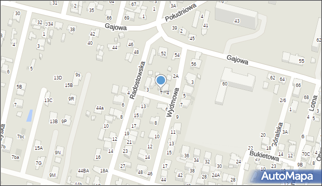 Radom, Radostowska, 7, mapa Radomia