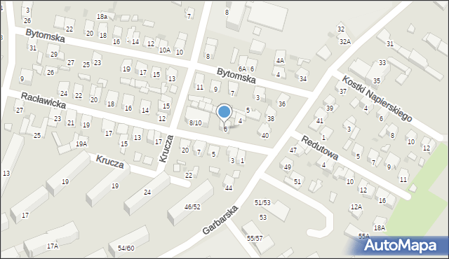 Radom, Racławicka, 6, mapa Radomia