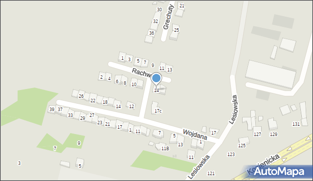 Radom, Rachwał Marii Tekli, 14, mapa Radomia