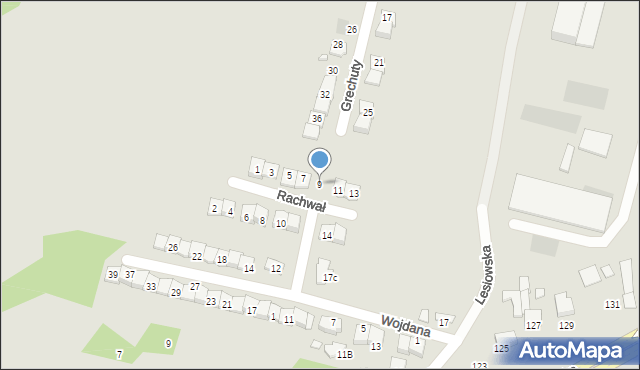 Radom, Rachwał Marii Tekli, 9, mapa Radomia