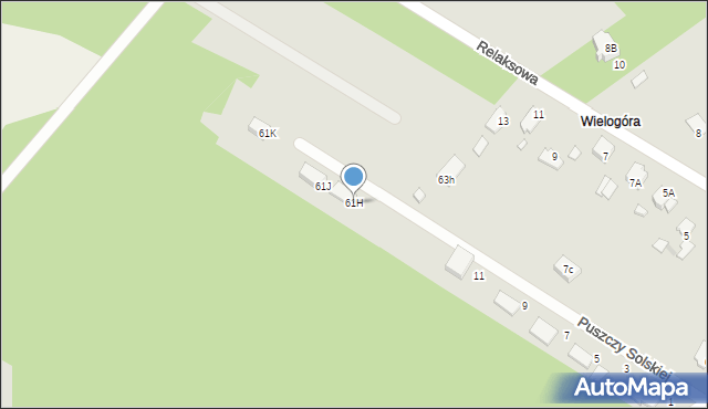 Radom, Rataja Macieja, 61H, mapa Radomia