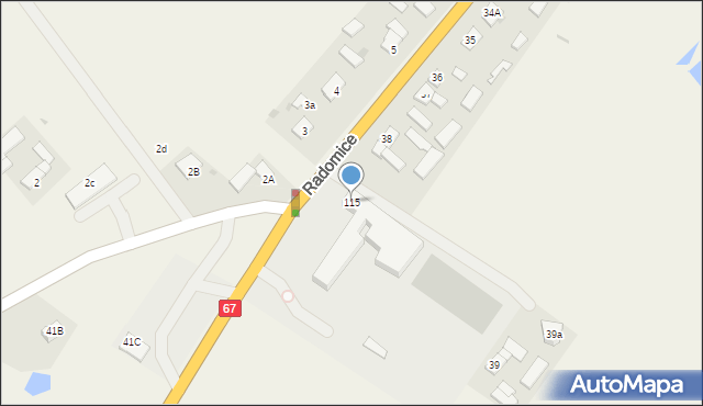 Radomice, Radomice, 115, mapa Radomice