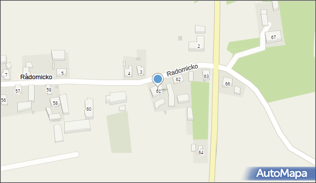 Radomicko, Radomicko, 61, mapa Radomicko