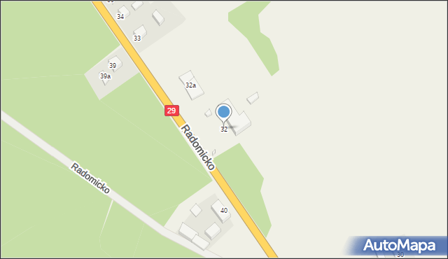 Radomicko, Radomicko, 32, mapa Radomicko