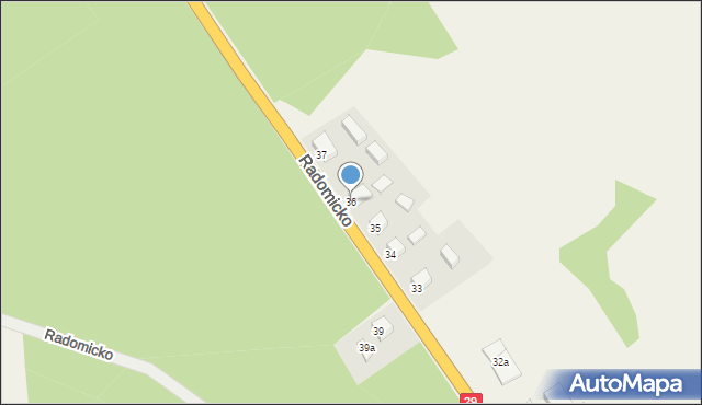 Radomicko, Radomicko, 36, mapa Radomicko