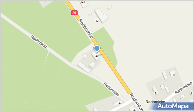 Radomicko, Radomicko, 40, mapa Radomicko