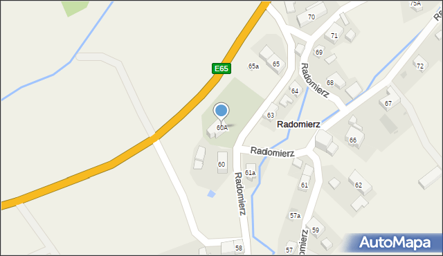 Radomierz, Radomierz, 60A, mapa Radomierz