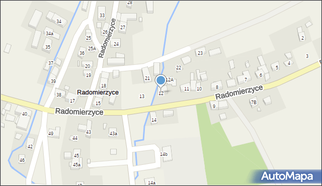 Radomierzyce, Radomierzyce, 12, mapa Radomierzyce