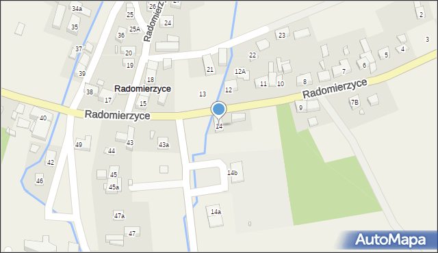 Radomierzyce, Radomierzyce, 14, mapa Radomierzyce