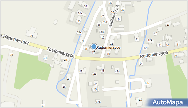 Radomierzyce, Radomierzyce, 17b, mapa Radomierzyce