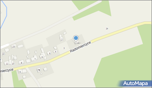 Radomierzyce, Radomierzyce, 1a, mapa Radomierzyce