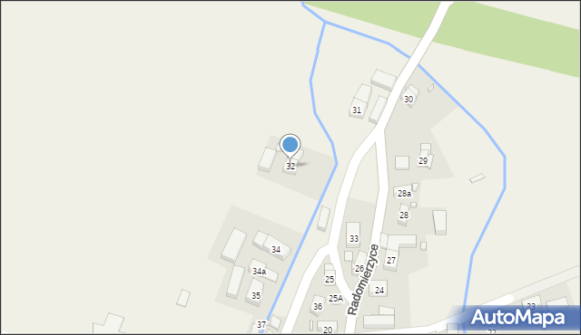Radomierzyce, Radomierzyce, 32, mapa Radomierzyce