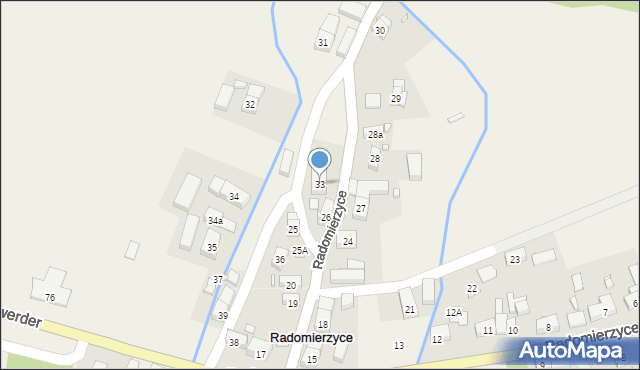 Radomierzyce, Radomierzyce, 33, mapa Radomierzyce