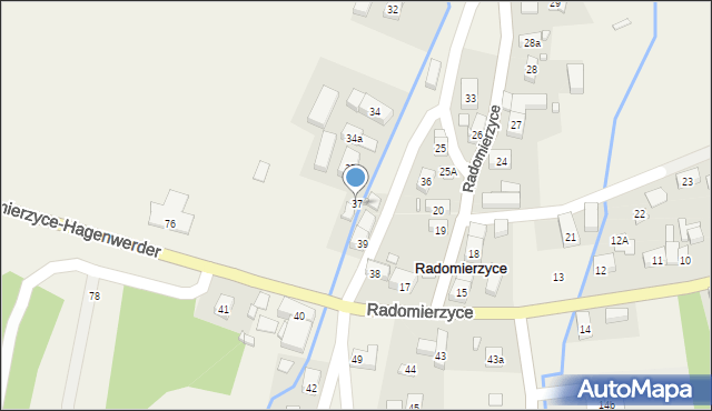 Radomierzyce, Radomierzyce, 37, mapa Radomierzyce