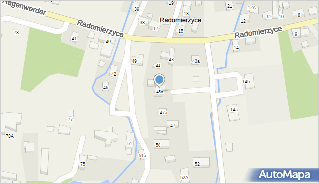 Radomierzyce, Radomierzyce, 45a, mapa Radomierzyce