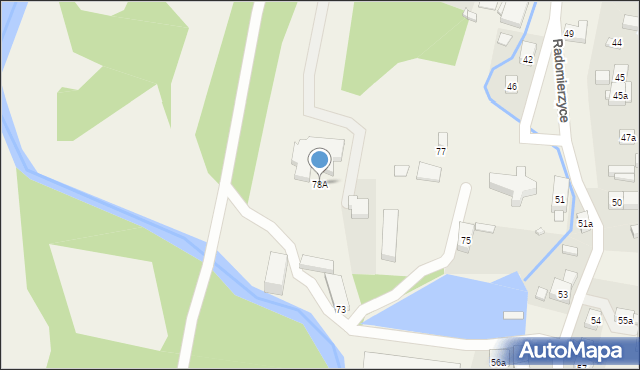 Radomierzyce, Radomierzyce, 78A, mapa Radomierzyce