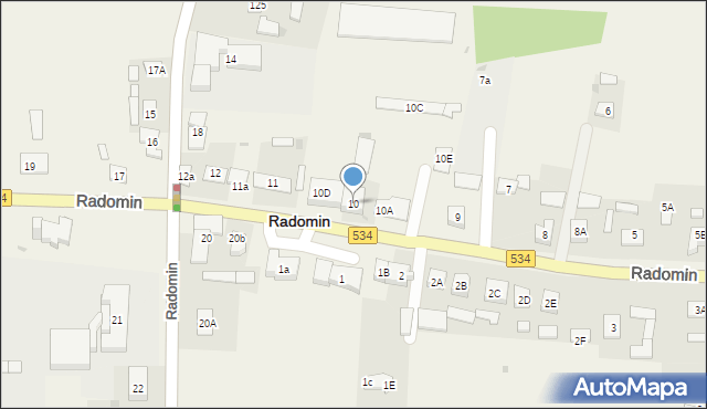 Radomin, Radomin, 10, mapa Radomin